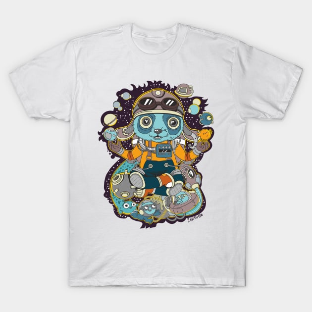 Cosmo Panda T-Shirt by idiotstile